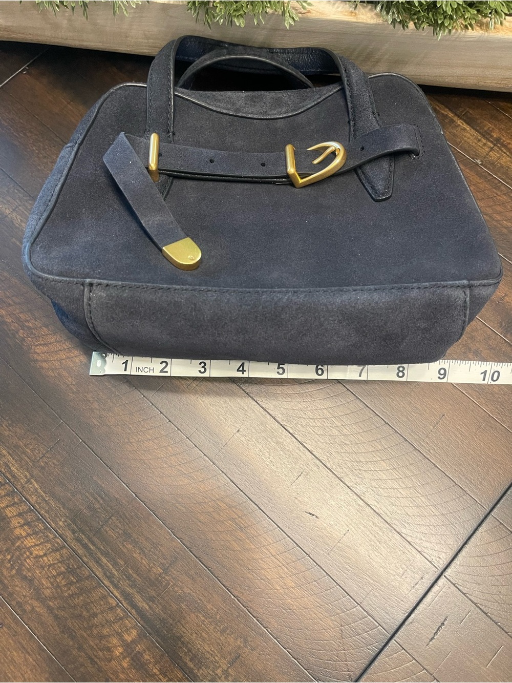 Madewell Navy Suede Mini Crossbody with Gold Hardware - Picture 7 of 16
